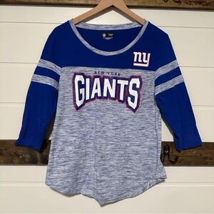 ✨ New York Giants NFL Rhinestone 3/4 Sleeve Top – Women’s L ✨